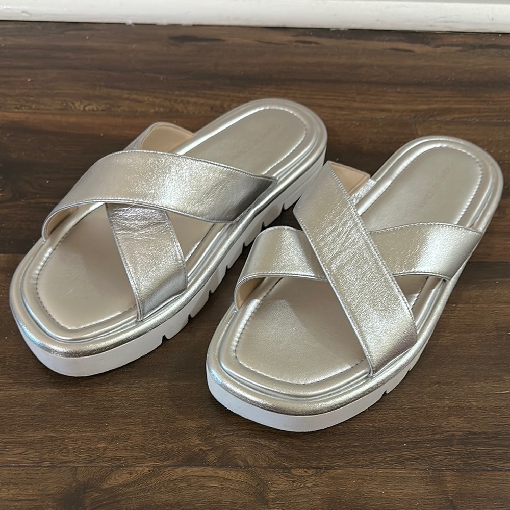 STUART WEITZMAN - Silver Women's Slide Sandals